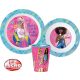 Barbie Stylish étkészlet, micro műanyag szett, pohárral 260 ml