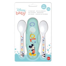 Mickey egér Hello World baba utazó evőeszköz készlet