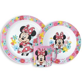  Minnie egér Spring étkészlet, micro műanyag szett bögrével 265 ml