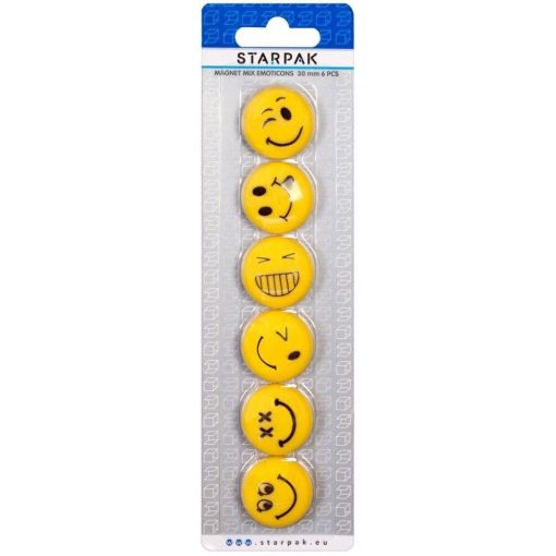 Emoji mágnes szett, 6 db-os, sárga