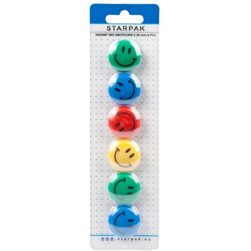 Emoji mágnes szett, 6 db-os, színes