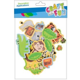 Dekorgumi, öntapadós, szafari állatok, 24 db-os