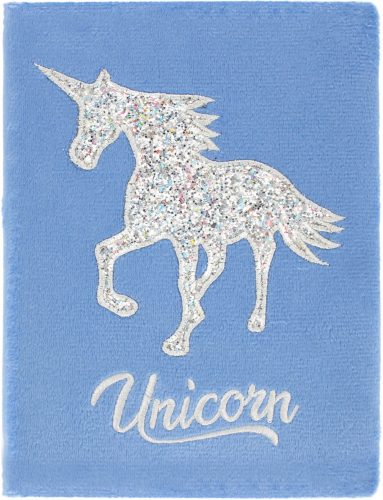 Unikornis napló, notesz, A/5, plüss borítóval, Glitter Unicorn