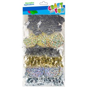   Karácsonyi konfettik, 6 féle (hópehely, körök, stb.), 30g, ezüst-arany