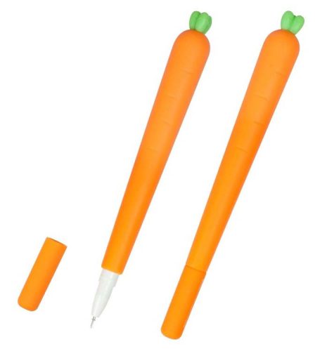 Répa formájú rollertoll, húsvéti, fekete tinta, 0,5mm, 15cm, 1 db