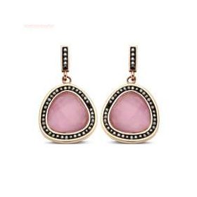 Victoria Rose gold színű rózsaszín köves fülbevaló