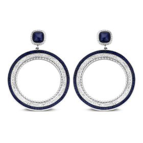Victoria Ezüst színű kék, fehér köves fülbevaló