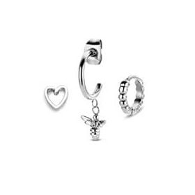 Victoria Ezüst színű méh fülbevaló szett