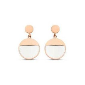 Victoria Rose gold színű fehér mintás fülbevaló