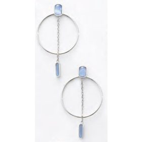 Victoria Ezüst színű kék köves karika fülbevaló