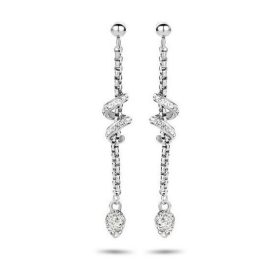 Victoria Ezüst színű fehér köves spirál fülbevaló
