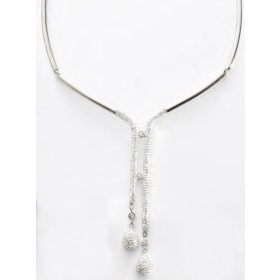 Victoria Ezüst színű fehér köves nyaklánc