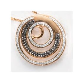 Victoria Rose gold színű fekete, fehér köves medál