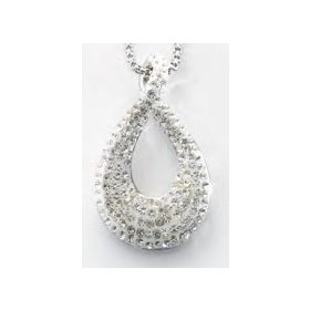 Victoria Ezüst színű fehér köves csepp medál