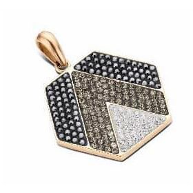 Victoria Rose gold színű fekete, fehér köves medál