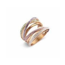 Victoria Rose gold színű színes köves gyűrű