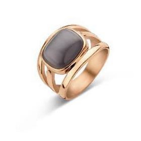 Victoria Rose gold színű fekete köves gyűrű