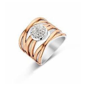 Victoria Rose gold színű fehér köves gyűrű