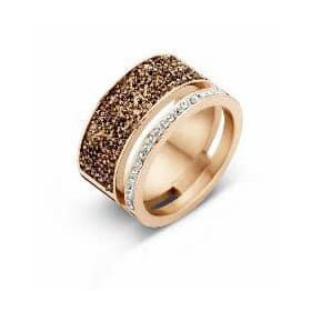 Victoria Rose gold színű fekete köves gyűrű