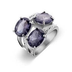 Victoria Ezüst színű kék köves gyűrű