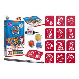   Csillámtetoválás szett, Mancs őrjárat fiús (kék) 12 sablonnal és 3 csillámporral