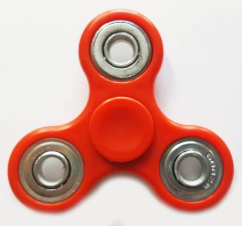 Fidget Spinner, ujjpörgettyű, egyszínű, 4 csapágyas, piros